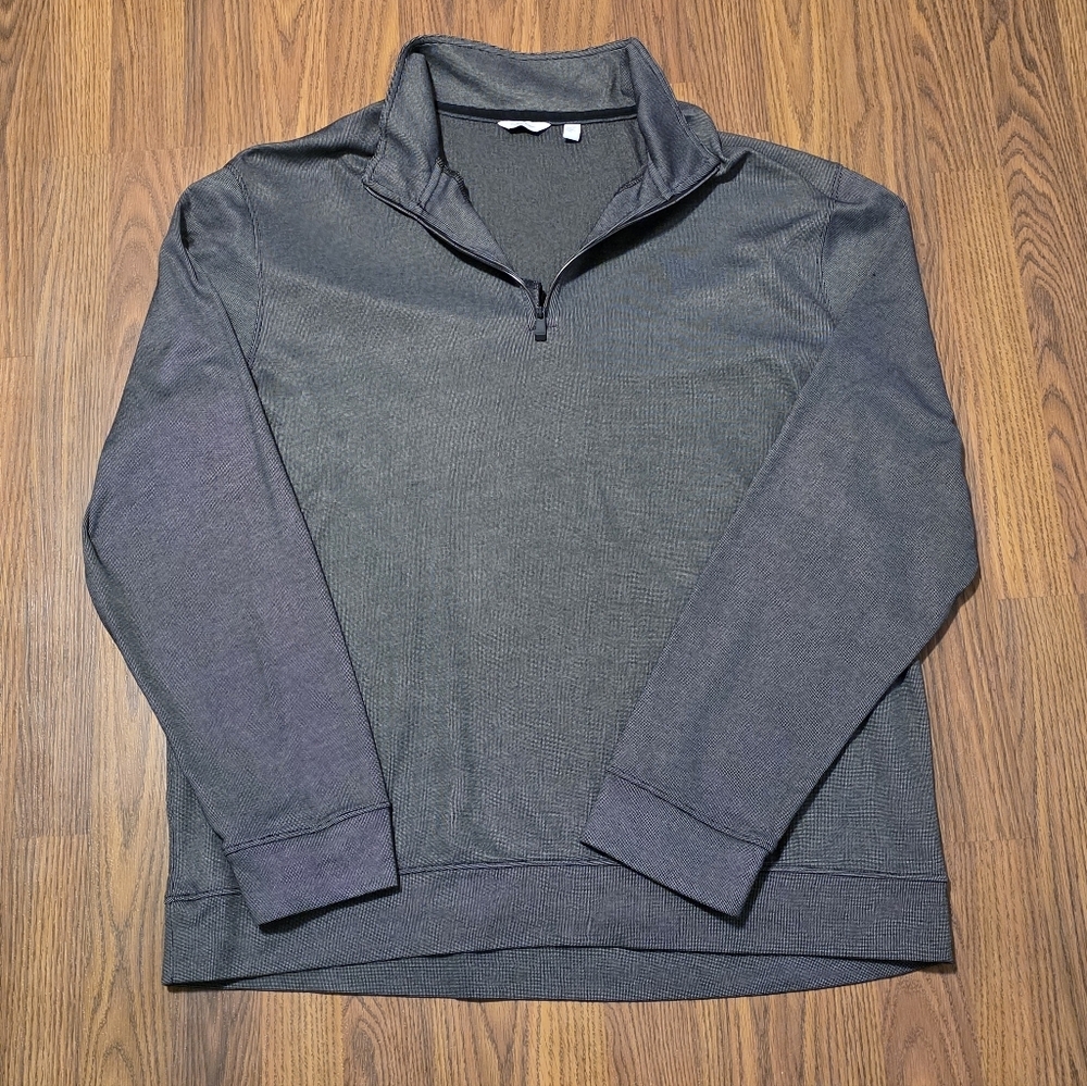 Calvin Klein Men’s XXL Quarter Zip Long Sleeve Stretch Pullover Gray D50